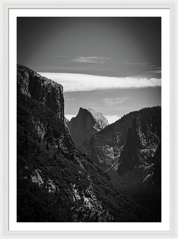 Black and White Half Dome - Framed Print