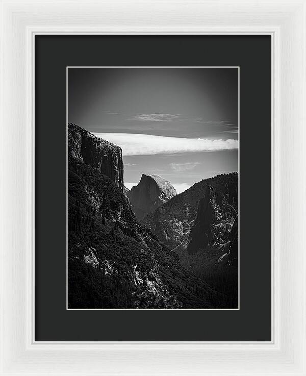 Black and White Half Dome - Framed Print