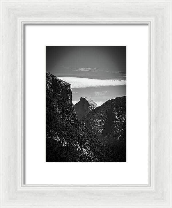 Black and White Half Dome - Framed Print