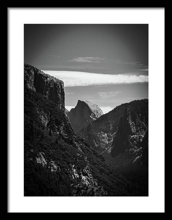 Black and White Half Dome - Framed Print