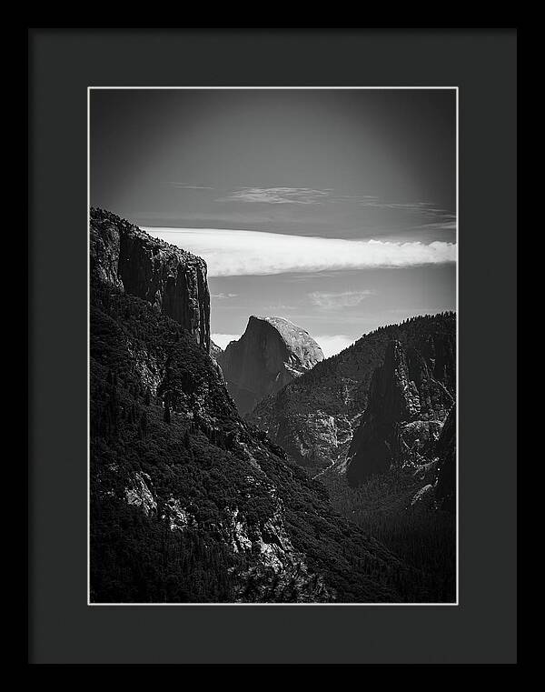 Black and White Half Dome - Framed Print