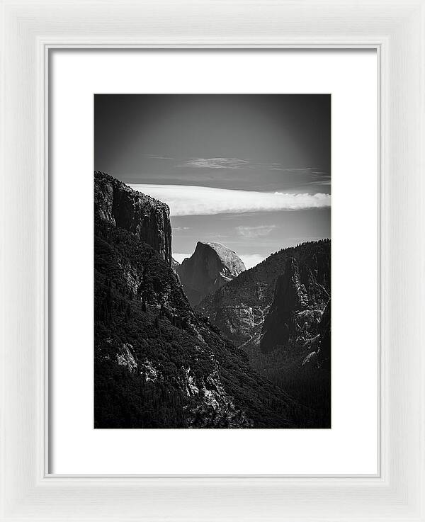 Black and White Half Dome - Framed Print