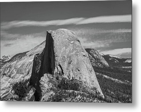 Black and White Landscape of Hal Dome - Metal Print