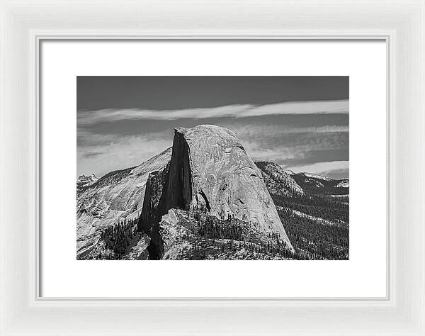 Black and White Landscape of Hal Dome - Framed Print