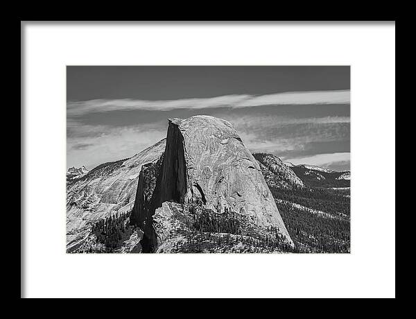 Black and White Landscape of Hal Dome - Framed Print
