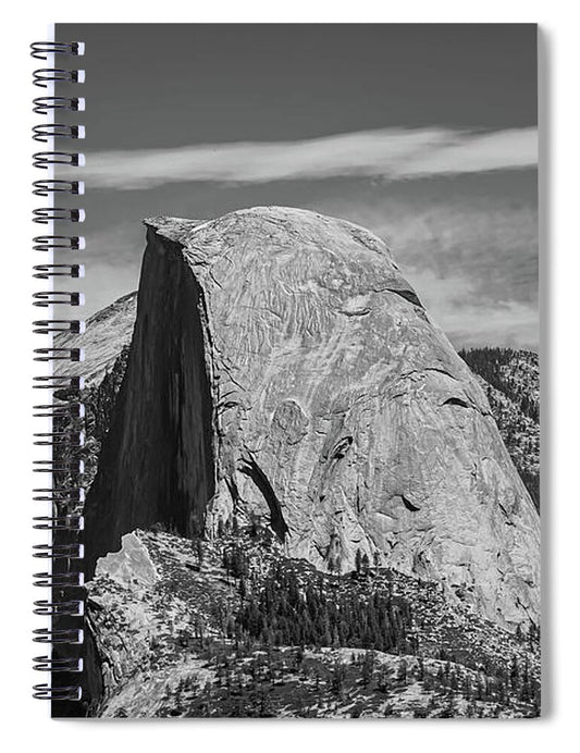 Black and White Landscape of Hal Dome - Spiral Notebook