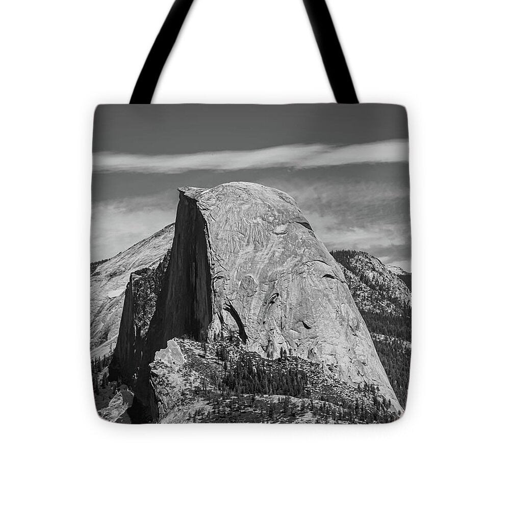 Black and White Landscape of Hal Dome - Tote Bag