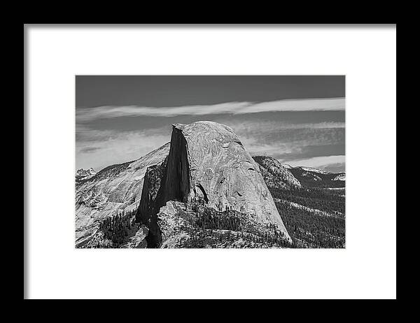 Black and White Landscape of Hal Dome - Framed Print