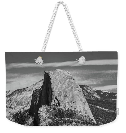 Black and White Landscape of Hal Dome - Weekender Tote Bag