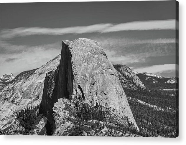 Black and White Landscape of Hal Dome - Acrylic Print