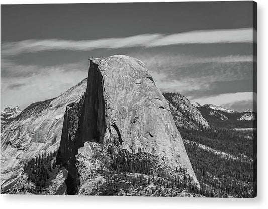 Black and White Landscape of Hal Dome - Acrylic Print
