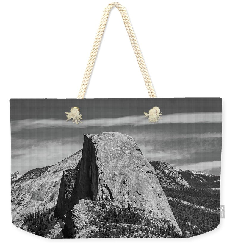 Black and White Landscape of Hal Dome - Weekender Tote Bag