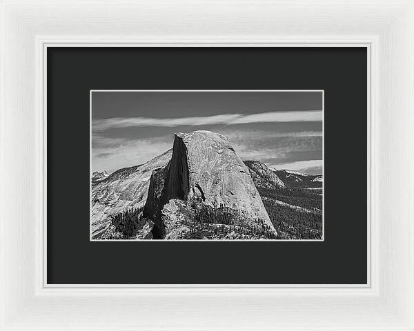 Black and White Landscape of Hal Dome - Framed Print