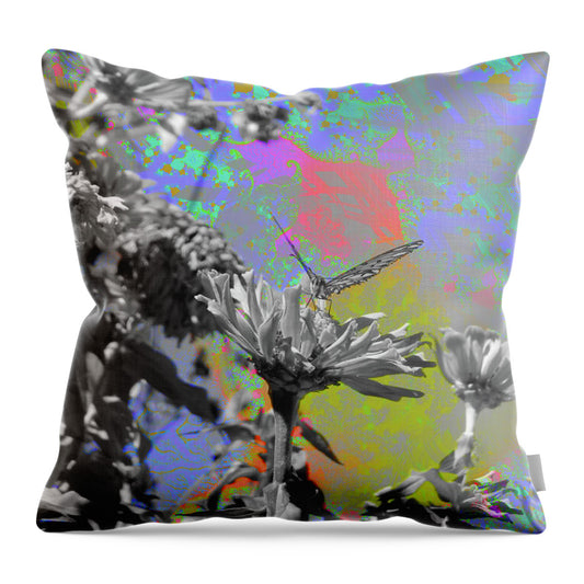 Blast of paints Fractal Butterfly Art - Throw Pillow
