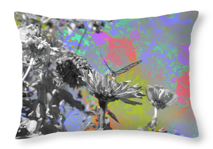 Blast of paints Fractal Butterfly Art - Throw Pillow