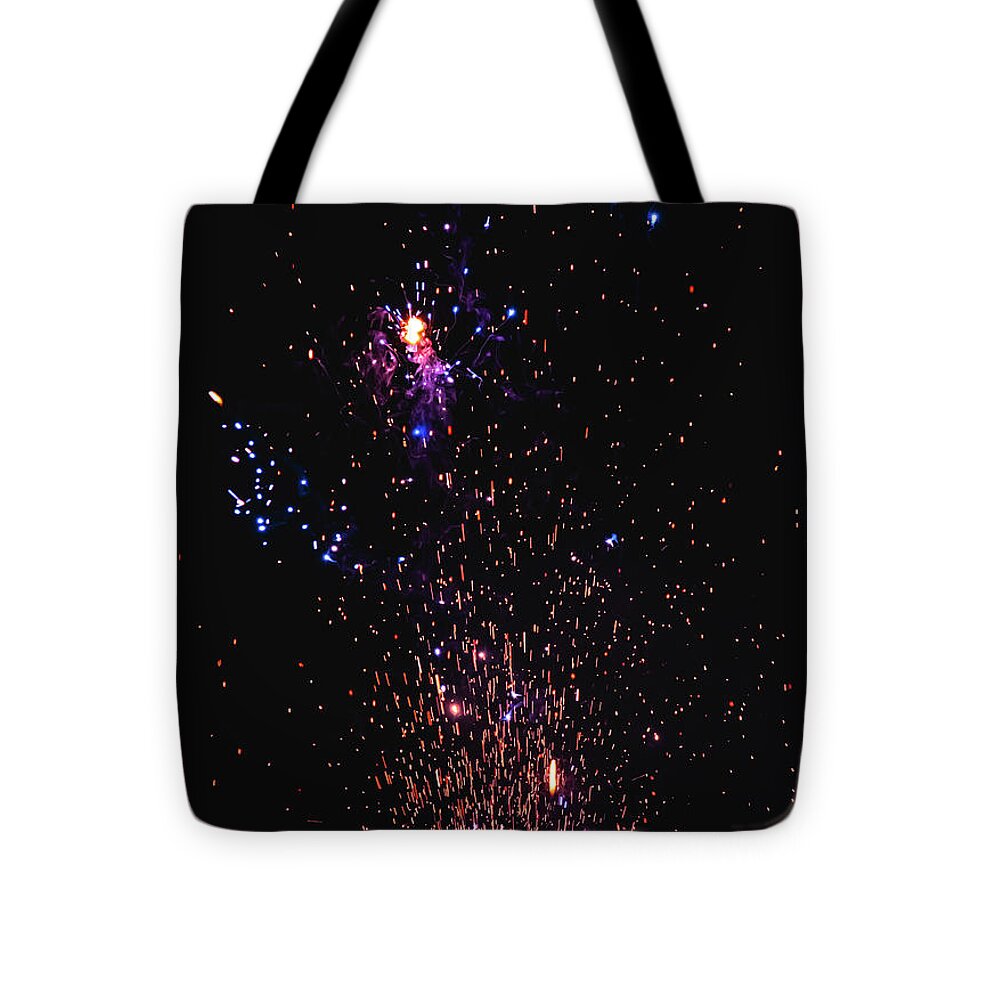 Blasted Colors of Fireworks in the sky - Tote Bag