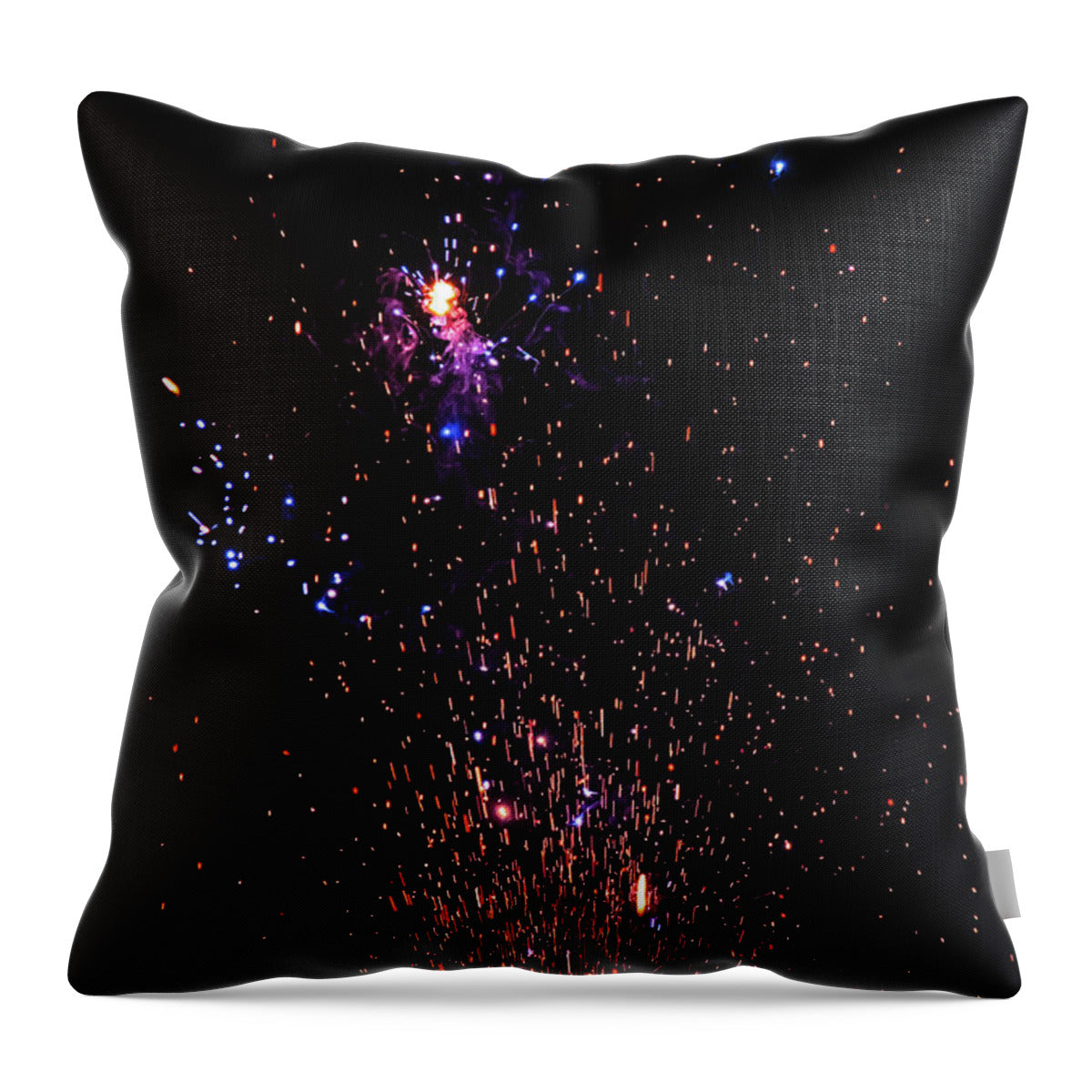 Blasted Colors of Fireworks in the sky - Throw Pillow