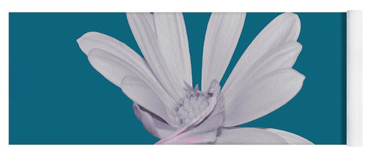 Blessed White Flower in a Blue Background - Yoga Mat