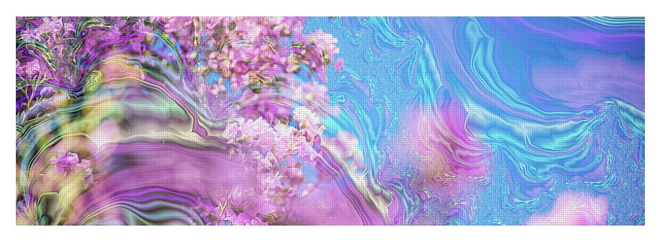 Blue and Pink Fractals and Flowers - Yoga Mat