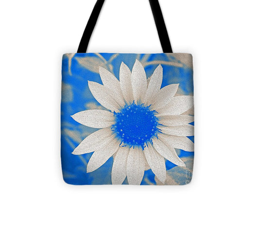 Blue and white Sunflower - Tote Bag