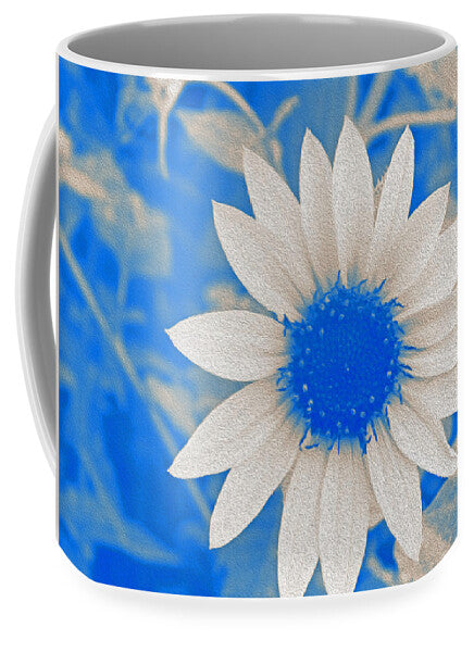Blue and white Sunflower - Mug