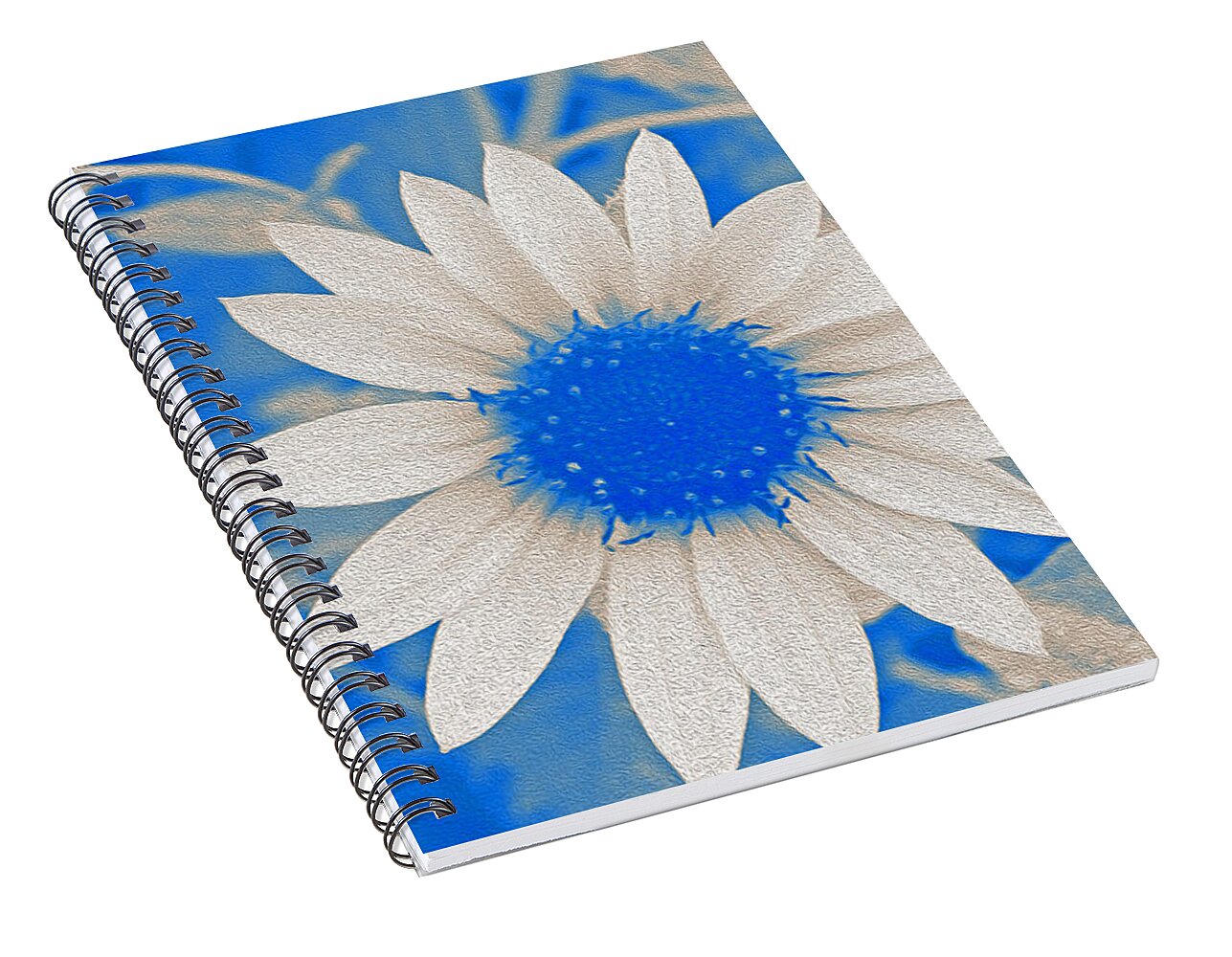 Blue and white Sunflower - Spiral Notebook