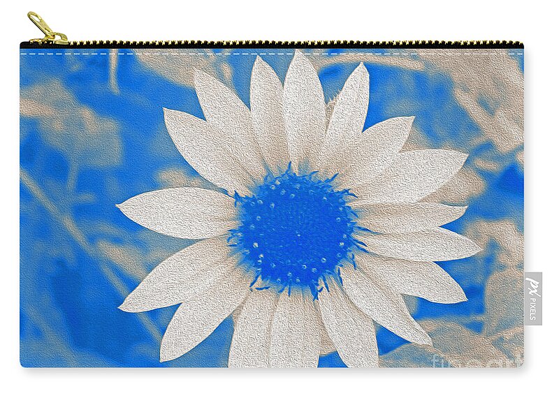 Blue and white Sunflower - Zip Pouch