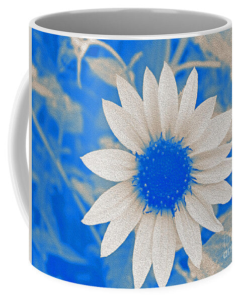 Blue and white Sunflower - Mug