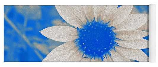 Blue and white Sunflower - Yoga Mat