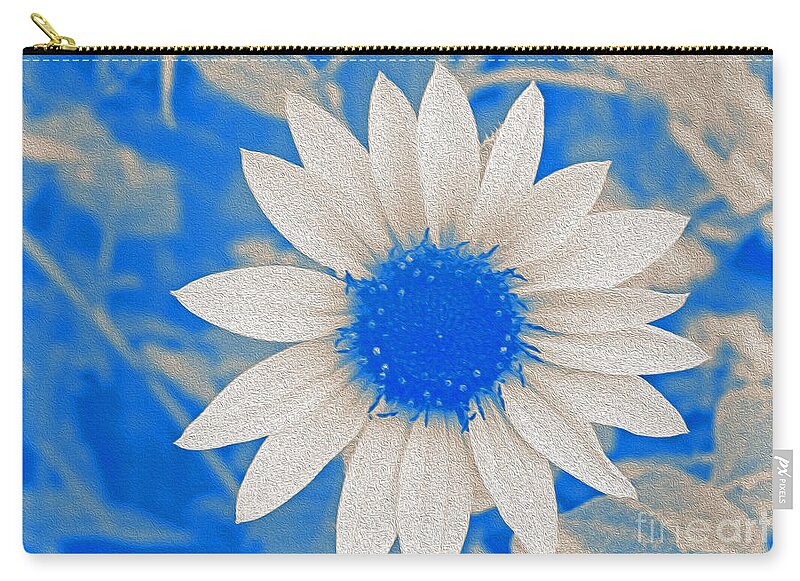 Blue and white Sunflower - Zip Pouch