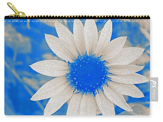 Blue and white Sunflower - Zip Pouch