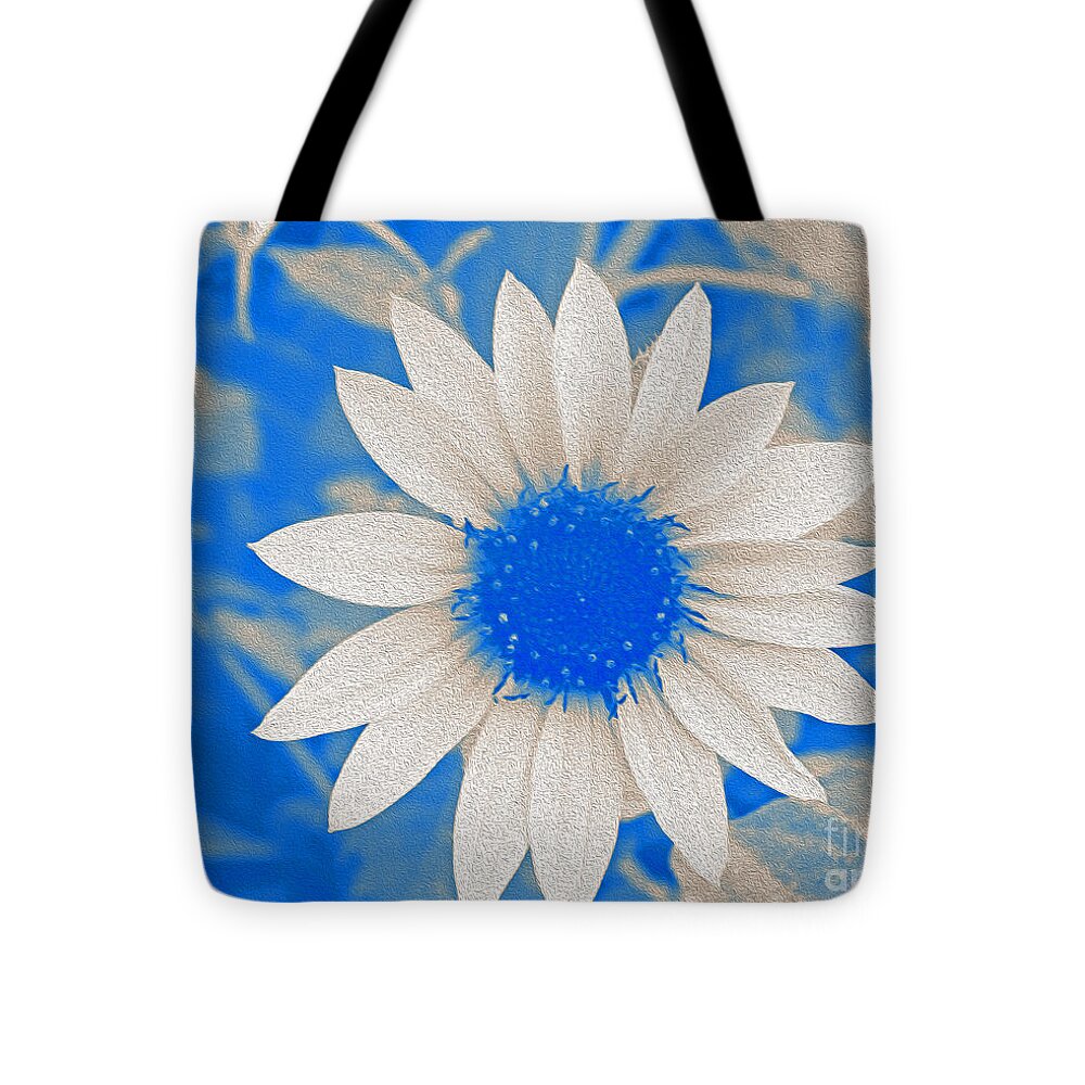 Blue and white Sunflower - Tote Bag