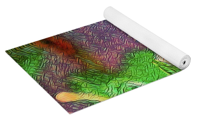 Blue artistic Landscape of a Hidden Flower - Yoga Mat