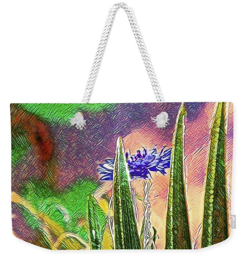Blue artistic Landscape of a Hidden Flower - Weekender Tote Bag