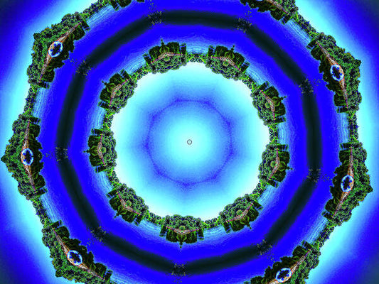 Blue Espace Nature Mandala - Art Print