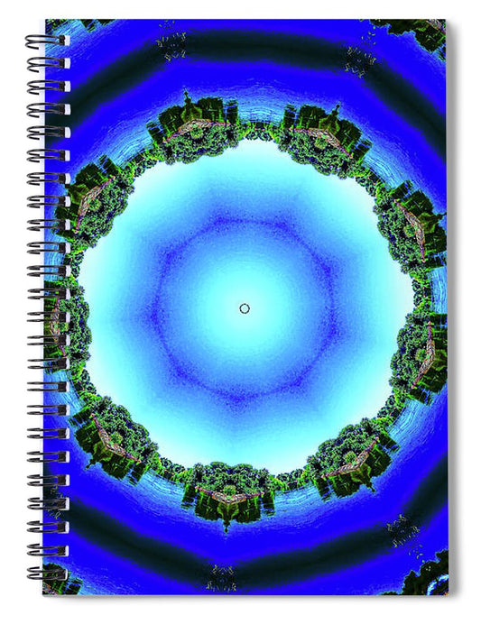 Blue Espace Nature Mandala - Spiral Notebook