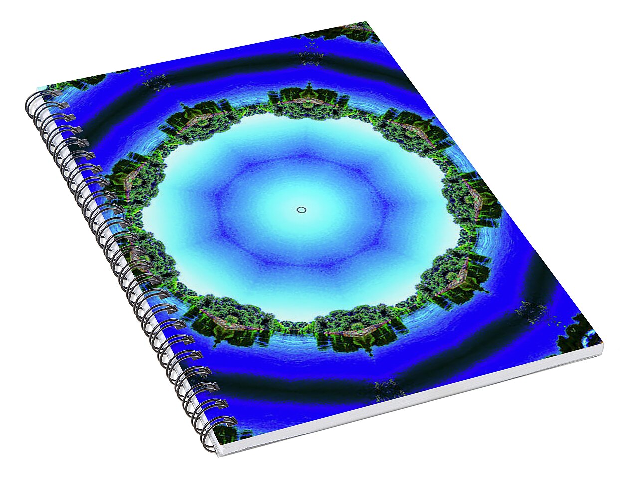 Blue Espace Nature Mandala - Spiral Notebook