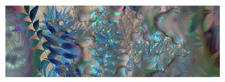 Blue Fractals Design Leaves - Yoga Mat