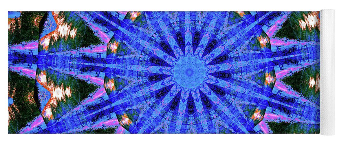 Blue Frequencies of Nature Mandala - Yoga Mat