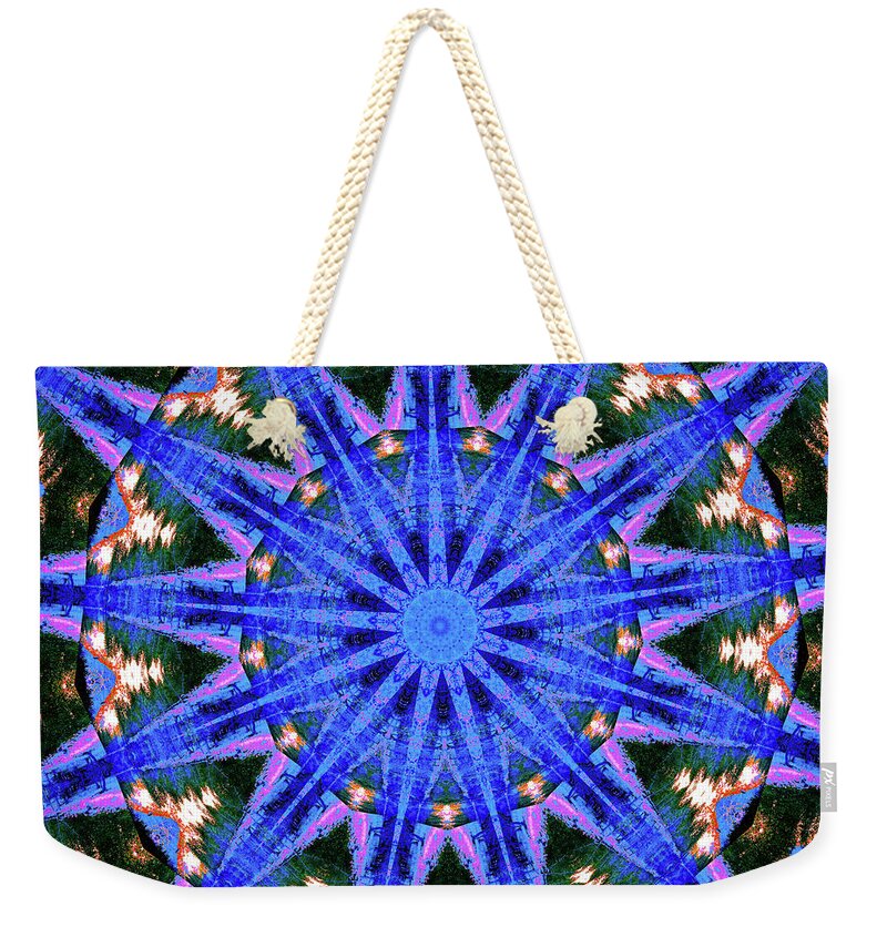 Blue Frequencies of Nature Mandala - Weekender Tote Bag