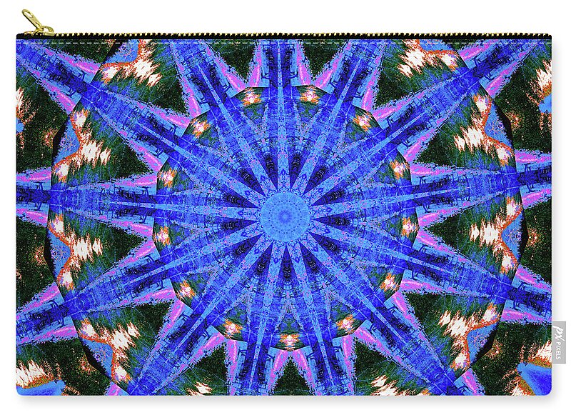 Blue Frequencies of Nature Mandala - Zip Pouch