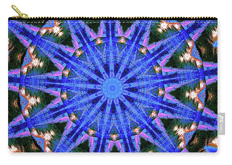 Blue Frequencies of Nature Mandala - Zip Pouch