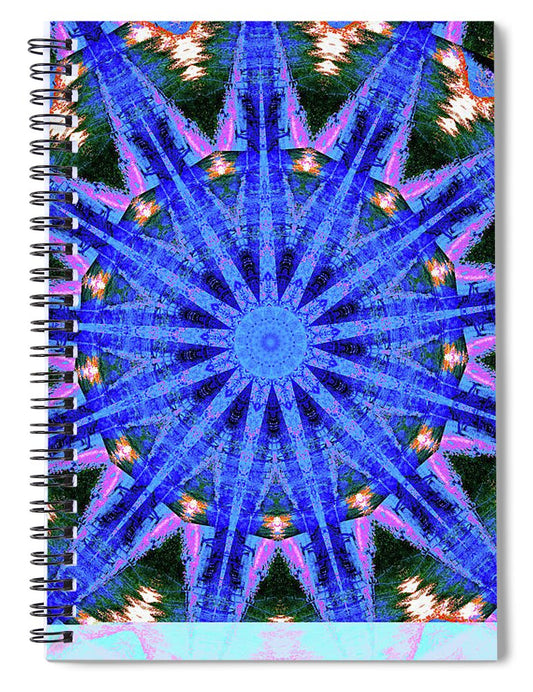 Blue Frequencies of Nature Mandala - Spiral Notebook