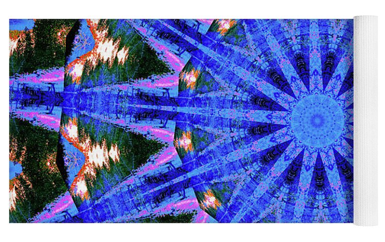 Blue Frequencies of Nature Mandala - Yoga Mat
