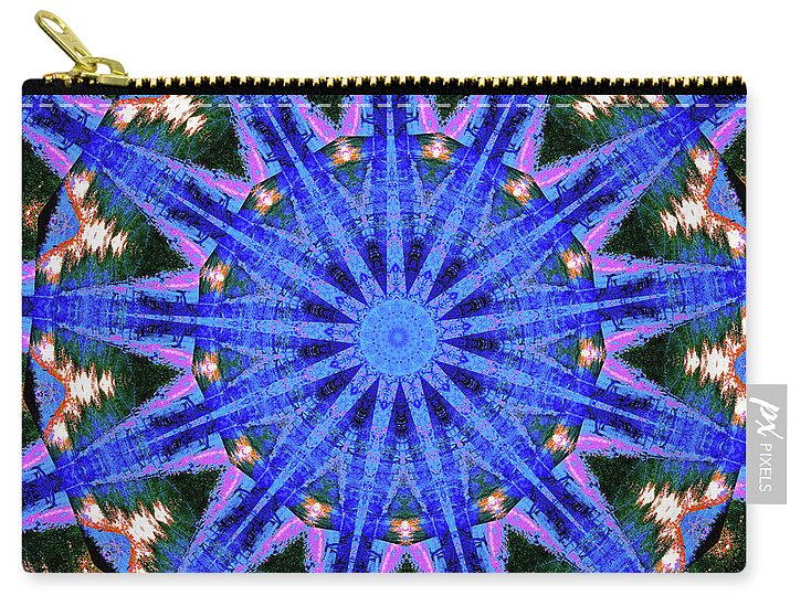 Blue Frequencies of Nature Mandala - Zip Pouch