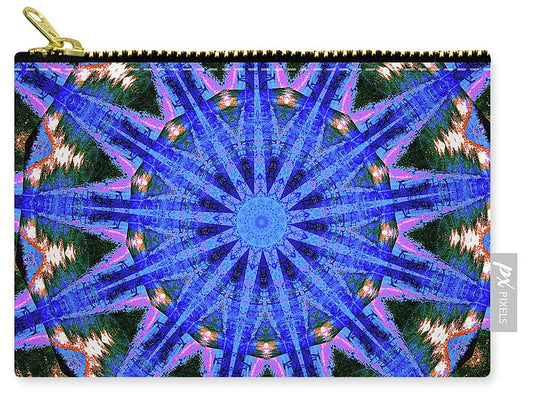 Blue Frequencies of Nature Mandala - Zip Pouch