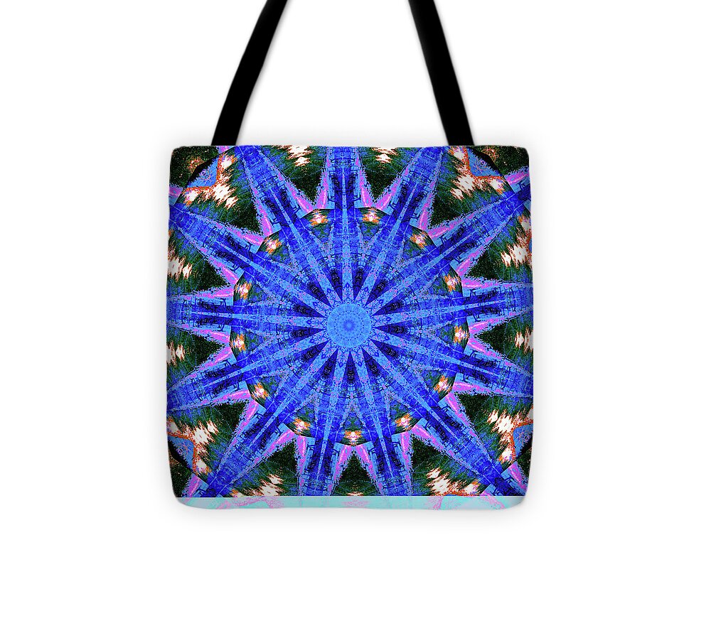 Blue Frequencies of Nature Mandala - Tote Bag