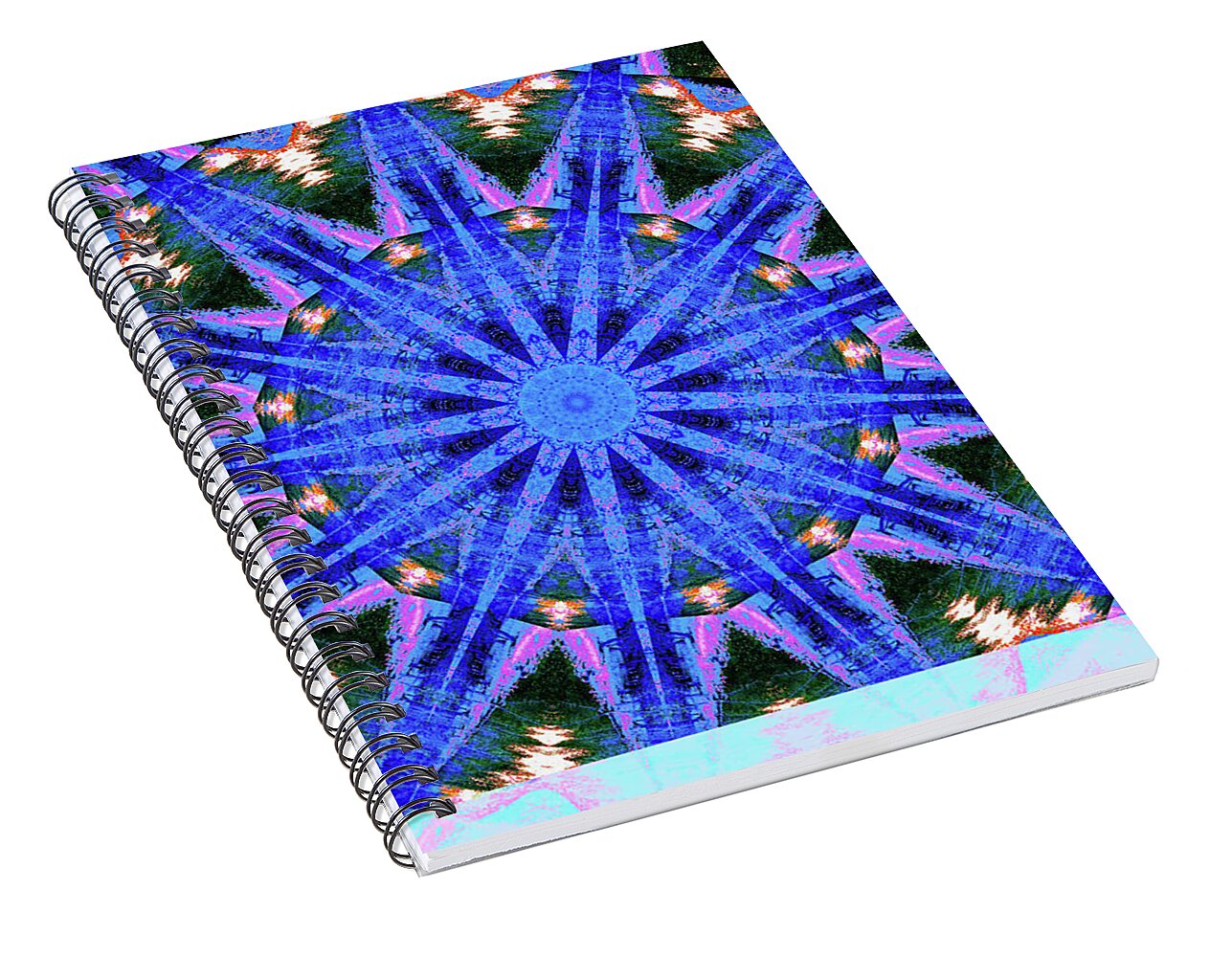 Blue Frequencies of Nature Mandala - Spiral Notebook