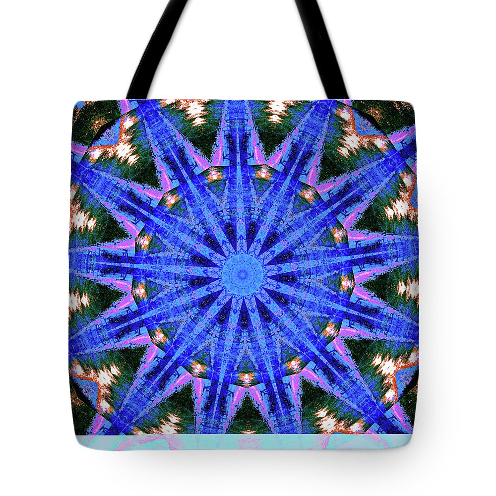 Blue Frequencies of Nature Mandala - Tote Bag