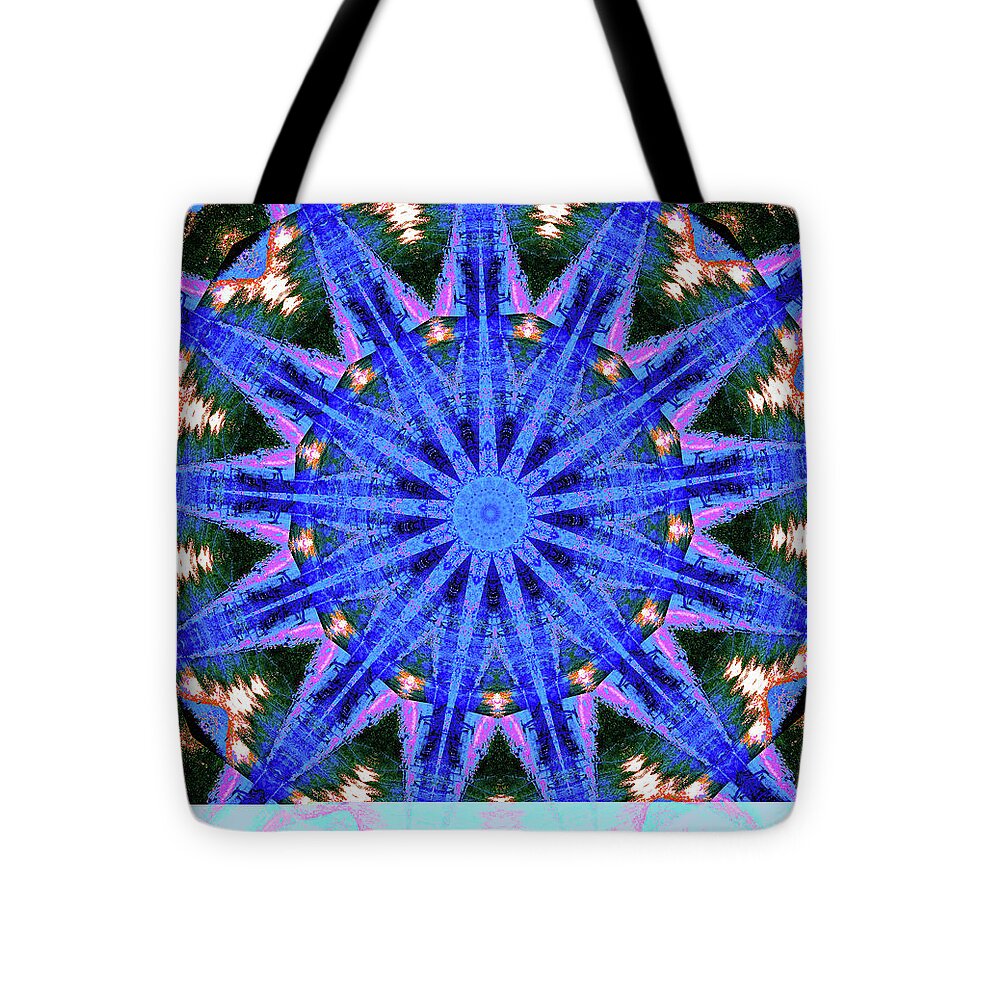 Blue Frequencies of Nature Mandala - Tote Bag